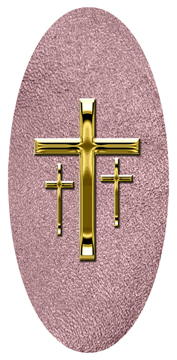 DG5000-517-GD-SH-OR Gold 3 Crosses Shimmer Orchid